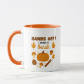 Handen af! Gepersonaliseerde Herfst koffie Mok (Links)