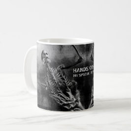 Handen af! Mijn speciale brouwsel. skelet Koffiemok