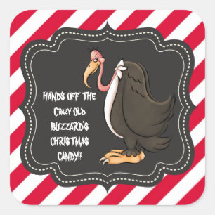 Handen af Old Buzzard's Christmas snoep sticker