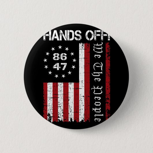 Handen af Protest 86 47 8647 Protest Save Democrac Ronde Button 5,7 Cm (Voorkant)
