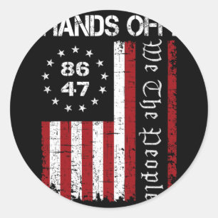 Handen af Protest 86 47 8647 Protest Save Democrac Ronde Sticker