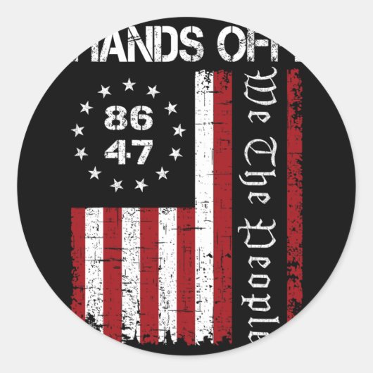 Handen af Protest 86 47 8647 Protest Save Democrac Ronde Sticker (Voorkant)