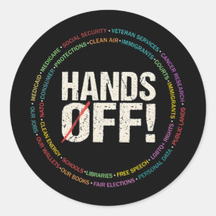 Handen af Protest T-shirt6.png Ronde Sticker