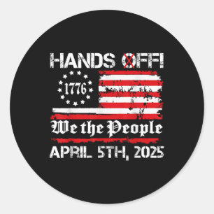 Handen af Protest Zaterdag 5 April Amerikaanse Vla Ronde Sticker