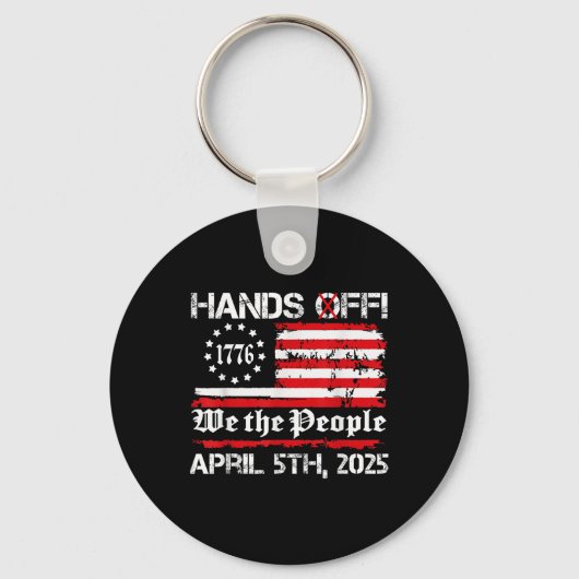Handen af Protest Zaterdag 5 April Amerikaanse Vla Sleutelhanger (Voorkant)