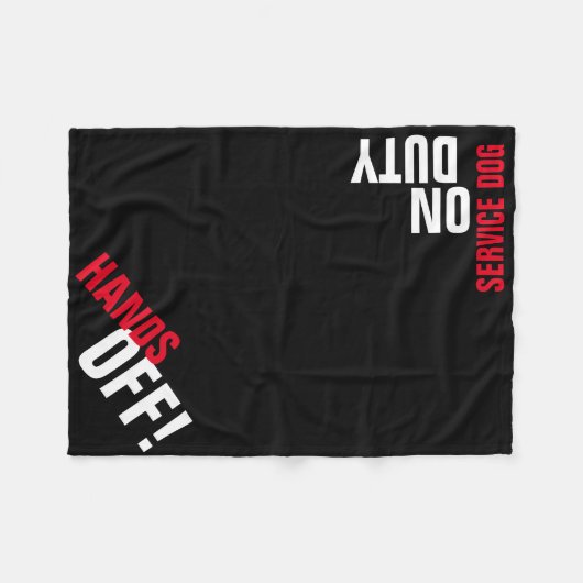 HANDEN AF! Service Hond "Plaats" Deken (Zwart) (Voorkant (Horizontaal))