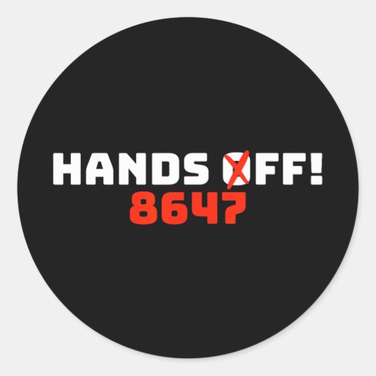 Handen af van 8647 protest ronde sticker (Voorkant)