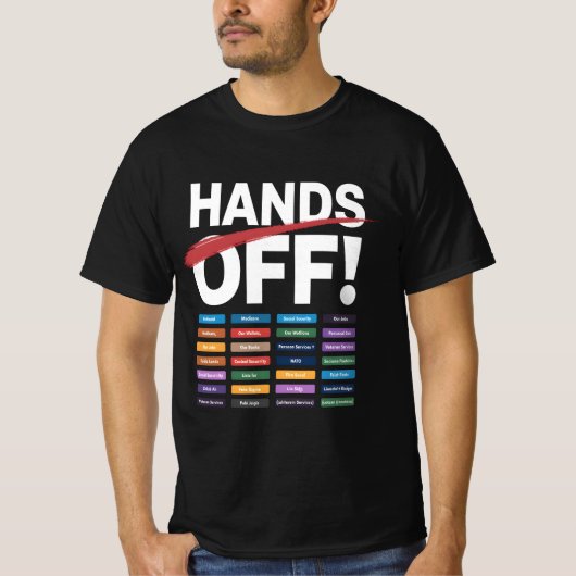 Handen af van anti-Trump-antitrafiekontwerp T-shirt (Voorkant)