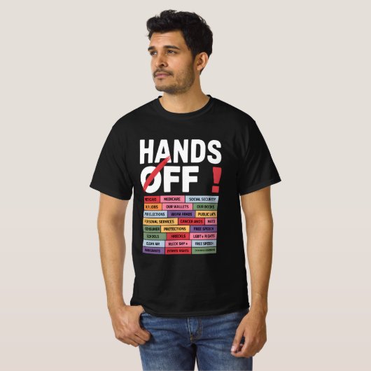 Handen af van anti-Trump-antitrafiekontwerp T-shirt (Voorkant volledig)