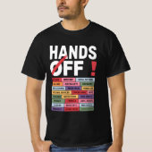 Handen af van anti-Trump-antitrafiekontwerp T-shirt (Voorkant)