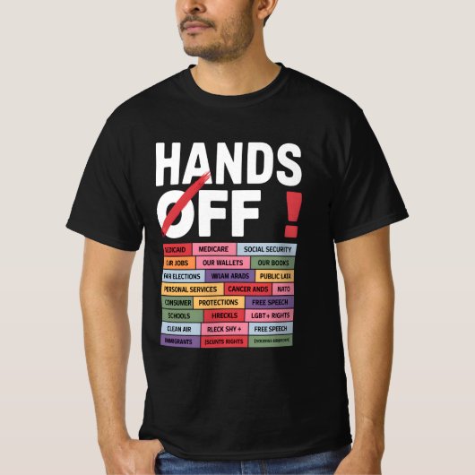 Handen af van anti-Trump-antitrafiekontwerp T-shirt (Voorkant)