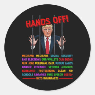 Handen af van grappige Trump Meme-gevangenis - Pro Ronde Sticker
