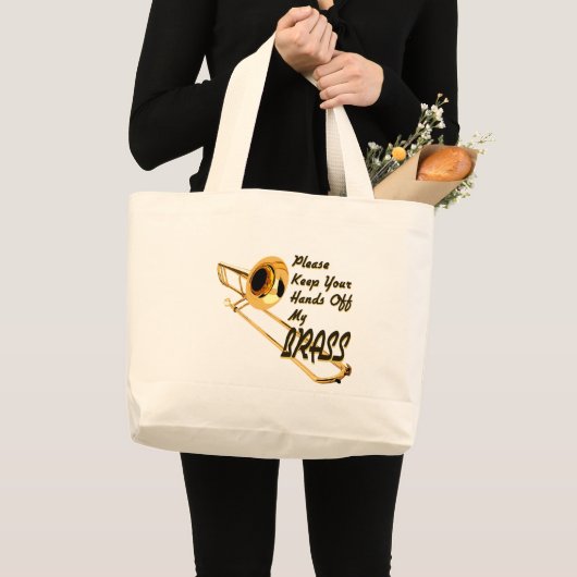 Handen af van messing/trombone grote tote bag (Voorkant (product))