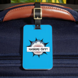 Handen af van mijn bagage Grappige haai aanval Bagagelabel