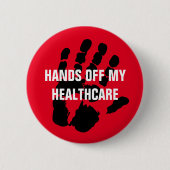 Handen af van mijn Healthcare Design Button (Voorkant)