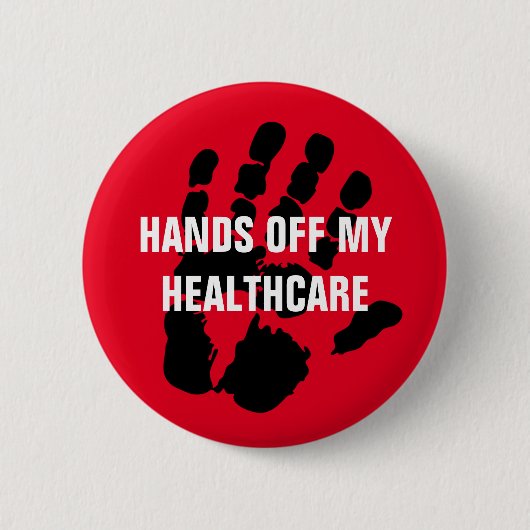 Handen af van mijn Healthcare Design Button (Voorkant)