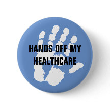 Handen af van mijn Healthcare Design Button