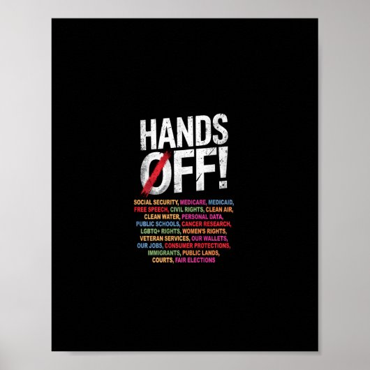 Handen af van mijn sociale zekerheid 2025 protest  poster (Voorkant)