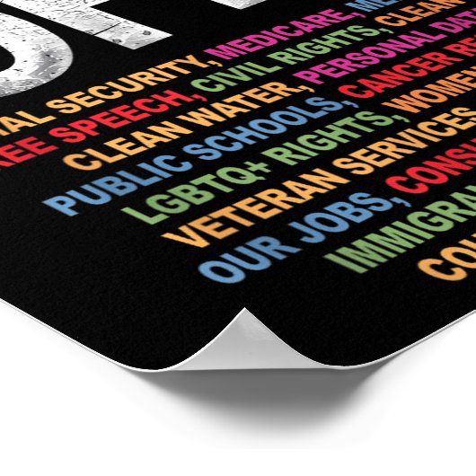 Handen af van mijn sociale zekerheid 2025 protest poster (Hoek)