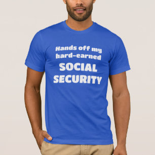 Handen af van mijn sociale zekerheid Mannen T-shirt