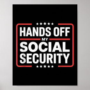 Handen af van mijn sociale zekerheid protest Manne Poster