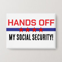 Handen af van mijn sociale zekerheid rood wit blau