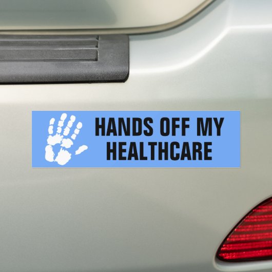 Handen af van mijn zorgontwerp bumpersticker (Op auto)