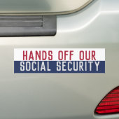 Handen af van onze sociale zekerheid bumpersticker (Op auto)