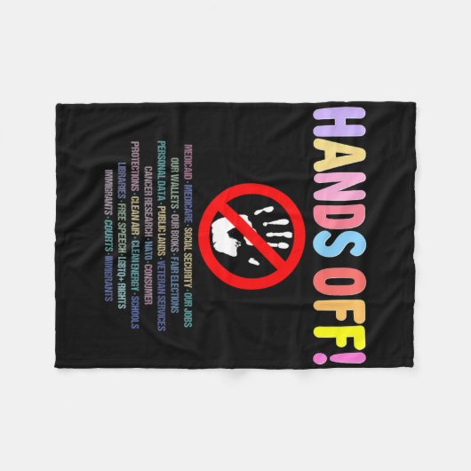 Handen af van protest 2025 fleece deken (Voorkant (Horizontaal))