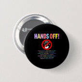 Handen af van protest 2025 ronde button 5,7 cm (Voorkant /achterkant)