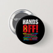 Handen af van protest 2025 ronde button 5,7 cm (Voorkant /achterkant)