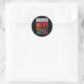 Handen af van protest 2025 ronde sticker (Tas)