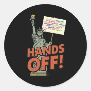 Handen af van protest 5 april anti-Trump standbeel Ronde Sticker