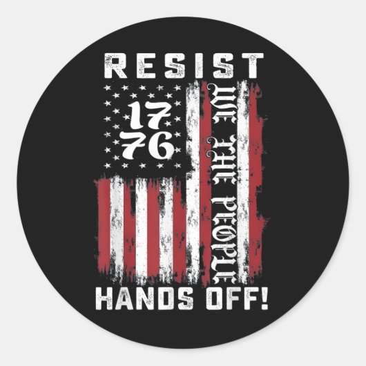 Handen af van protest, Amerikaanse vlag Ronde Sticker (Voorkant)