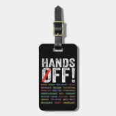 Handen af van protest bagagelabel (Voorkant verticaal)