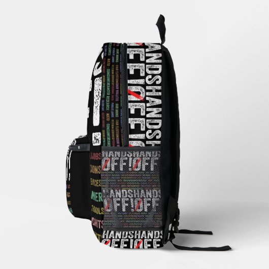 Handen af van protest bedrukte rugzak (Rechts)