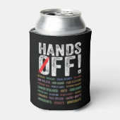 Handen af van protest blikjeskoeler (Blikje Voorkant)