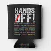 Handen af van protest blikjeskoeler (Achterkant)