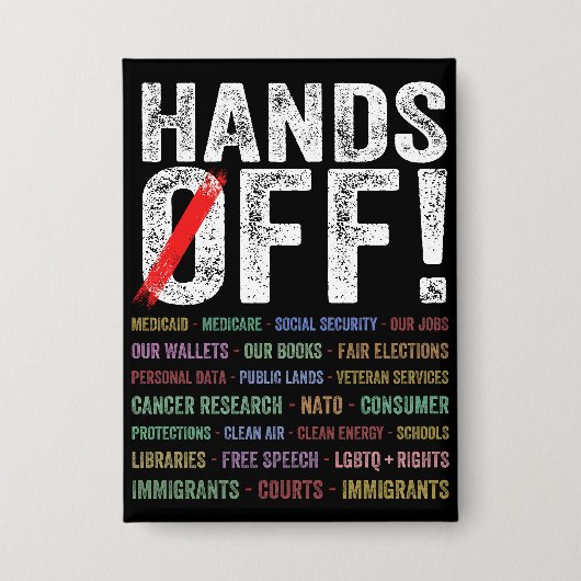 Handen af van protest button (Voorkant)