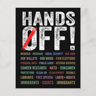 Handen af van protest flyer
