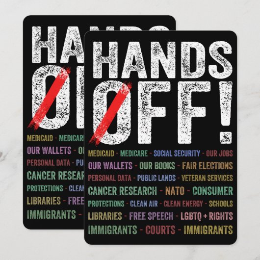 Handen af van protest kaart (Voorkant / Achterkant)