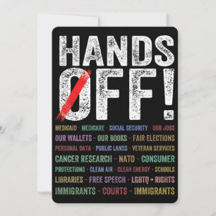 Handen af van protest kaart