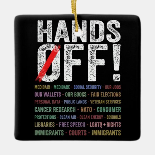 Handen af van protest keramisch ornament (Voorkant)
