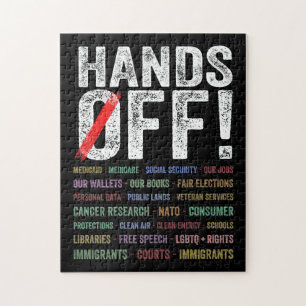 Handen af van protest legpuzzel