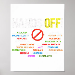 Handen af van protest Medicaid Sociale Zekerheid Poster