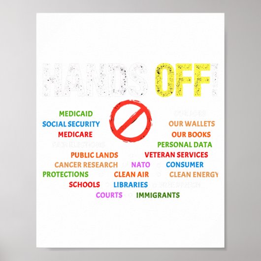 Handen af van protest Medicaid Sociale Zekerheid Poster (Voorkant)