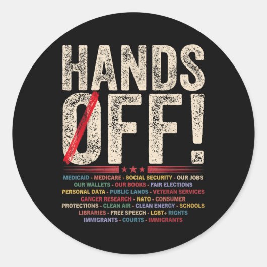 Handen af van protest - onprecedented acties - han ronde sticker (Voorkant)