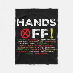 Handen af van protest sociale zekerheid en Medicar Fleece Deken