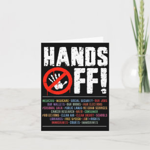 Handen af van protest sociale zekerheid en Medicar Kaart