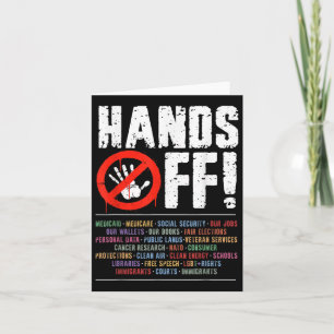 Handen af van protest sociale zekerheid en Medicar Kaart